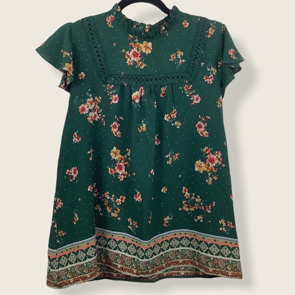 mine Tops - mine floral blouse size large